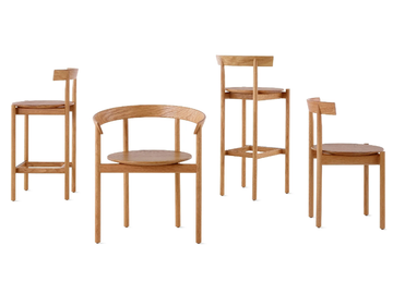 COMMA - Solid wood chair with armrests by Herman Miller - view 3